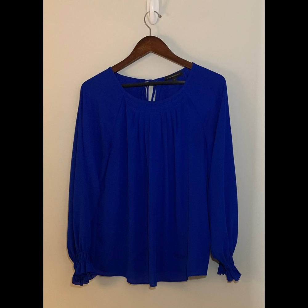 Banana Republic Women's Size S Royal Blue Long Sleeve Blouse